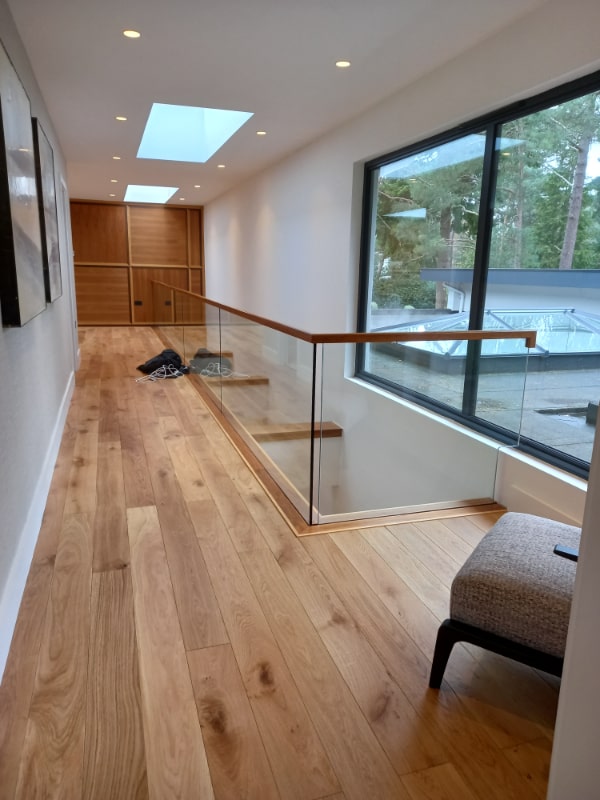 A cleaned hard floor